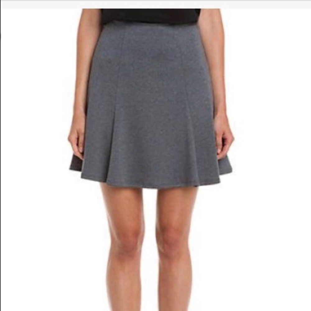 Liquid New York Charcoal Ponte Skater Skirt